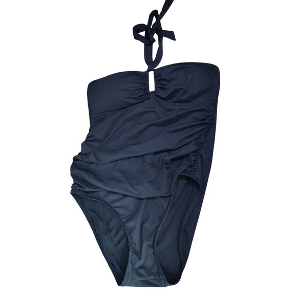 Lauren Ralph Lauren Womens SZ 10 Black One Piece Swimsuit Tie Back Halter - Picture 11 of 11